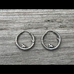 Authentic Pandora Spring Bird Hoop Earrings